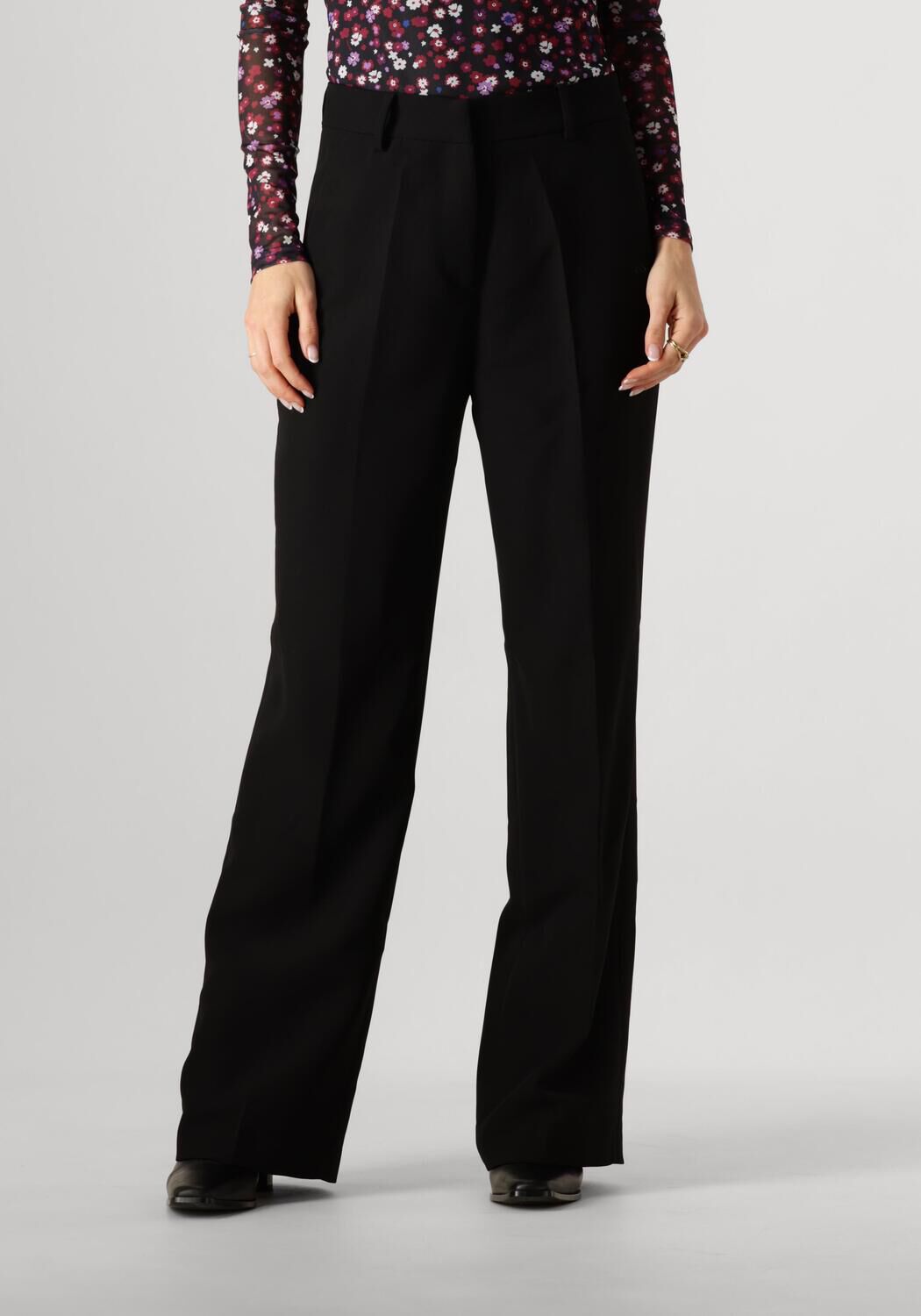 Freebird Elegante Zwarte High-Rise Broek Black Dames