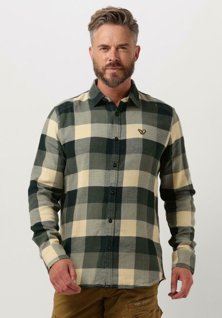 Groene PME LEGEND Overshirt LONG SLEEVE SHIRT HEAVY CTN TWILL CHECK - large