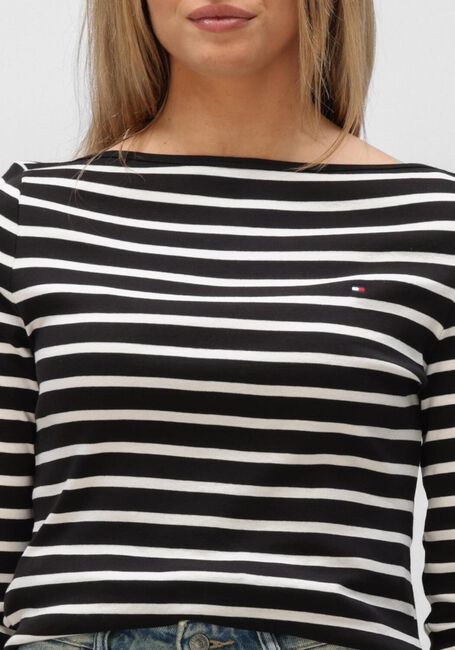 Zwarte TOMMY HILFIGER Top SLIM CODY BOAT-NK 3/4SLV - large