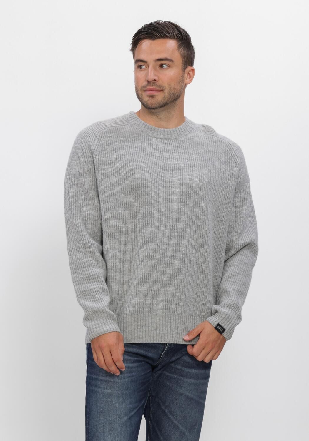 BUTCHER OF BLUE Heren Truien & Vesten Carter Knit Crew Lichtgrijs