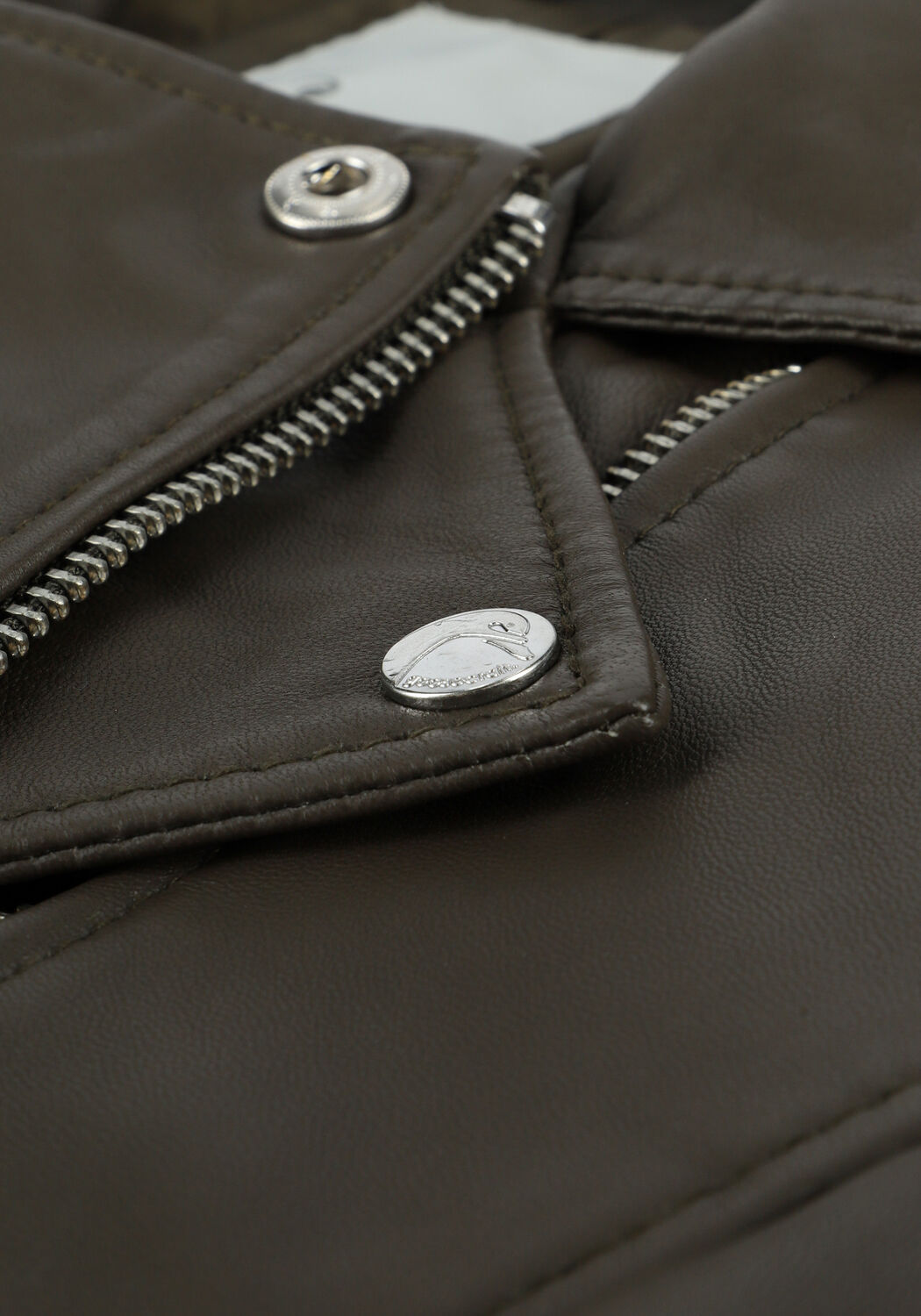 Groene GOOSECRAFT Leren jas GC JULIA BIKER - large