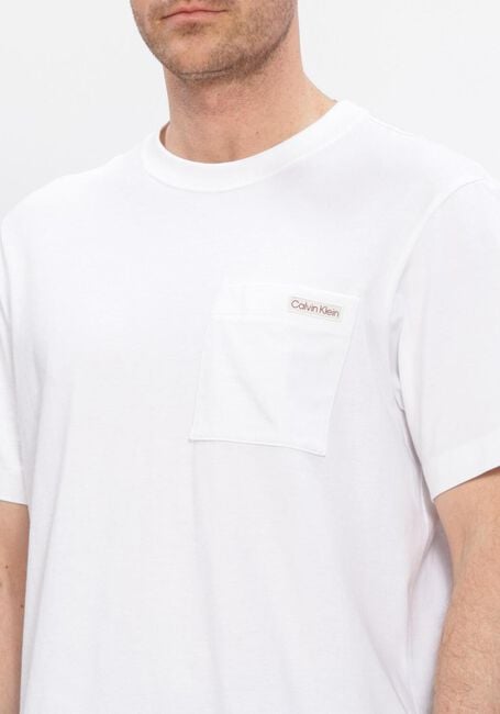 Witte CALVIN KLEIN T-shirt SS 20S JERSEY EASY COIN POCKET T - large