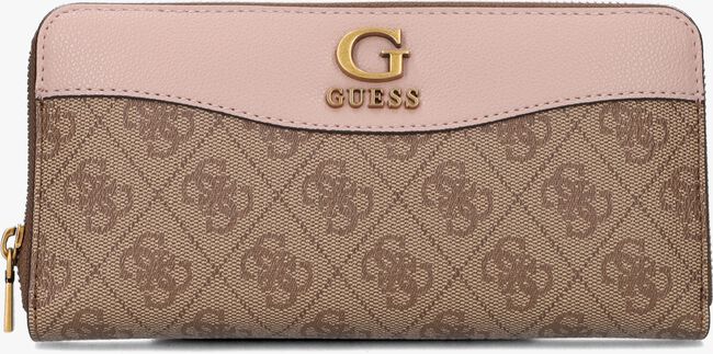 Roze GUESS Portemonnee NELL LOGO SLG LARGE ZIP AROUND - large