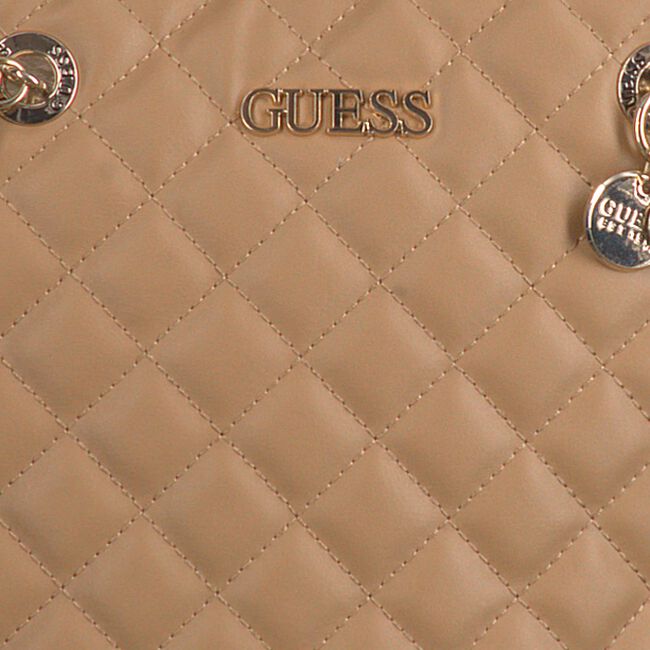 Beige GUESS Schoudertas ILLY SOCIETY SATCHEL - large
