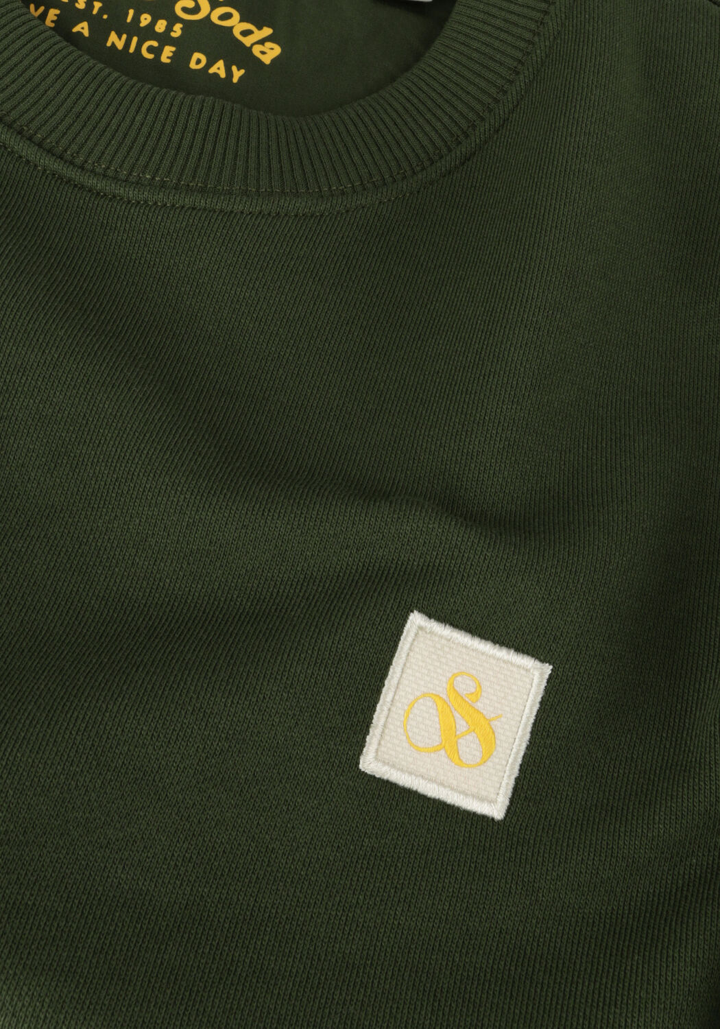 Groene SCOTCH & SODA Trui ESSENTIALS LOGO BADGE CREW NECK SWEAT - large