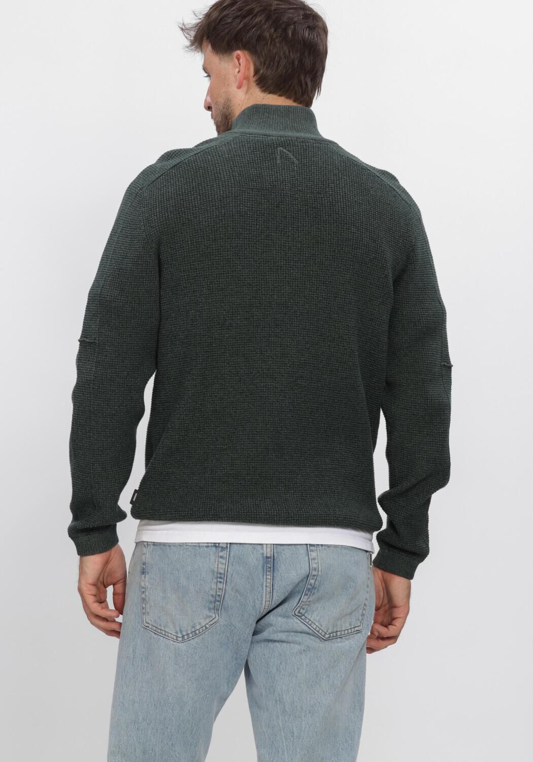 Donkergroene CHASIN Trui OSCAR BRIK HALF ZIP - large