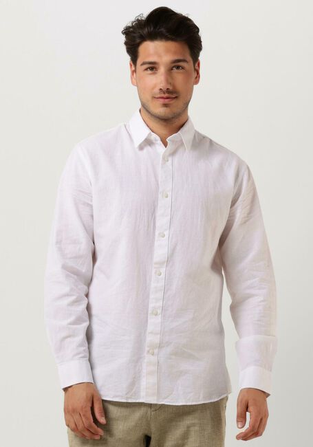 Witte SELECTED HOMME Klassiek overhemd SLHSLIMNEW-LINEN SHIRTS LS CLASSIC W - large