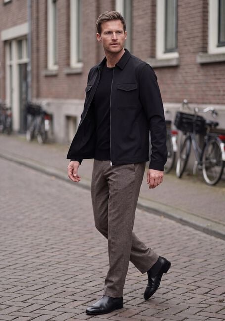 Zwarte STEFANO LAURAN Trui ROUND NECK MERINO - large