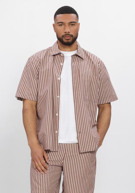 Beige SELECTED MEN Casual overhemd SLHRLXSTUART SEERSUCKER SS  SHIRT - large