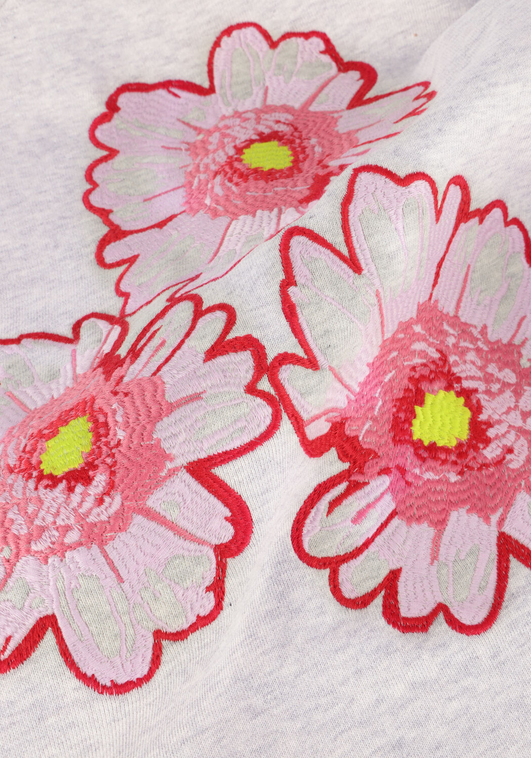 Lichtgrijze POM AMSTERDAM Trui FLORAL GREY MELANGE - large