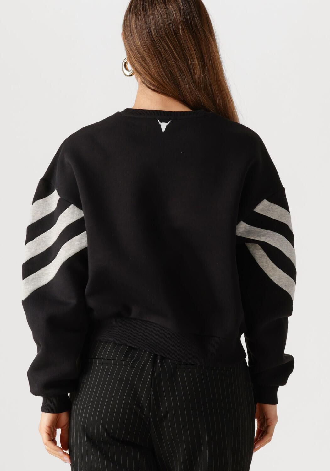 ALIX THE LABEL Dames Truien & Vesten Ladies Knitted Cropped Sweater Zwart