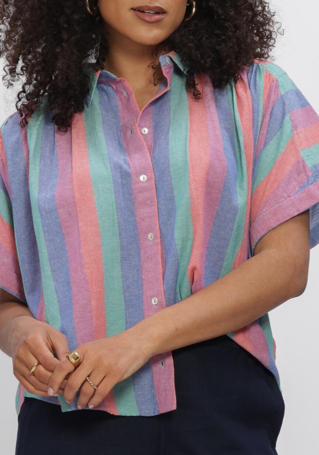 Multi BY-BAR Blouses SUNNY RAINBOW PLEATS BLOUSE - large