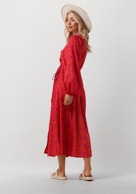 Oranje SISSEL EDELBO Midi jurk AMBRIOSIA WRAP DRESS - large