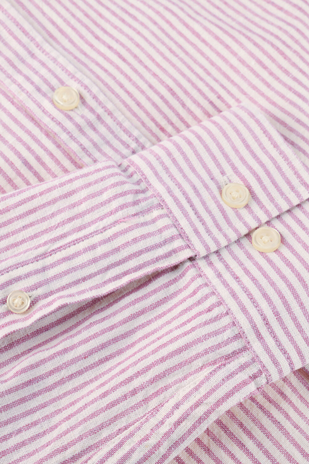 Roze LES DEUX Casual overhemd KONRAD STRIPE COTTON LINEN SHIRT - large