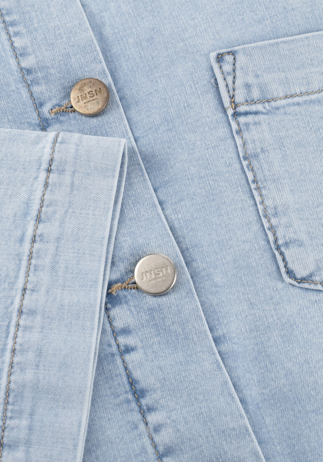 Blauwe JANSEN AMSTERDAM Spijkerjas MABEL JASJE LLBD 732 LIGHT DEMIN SHORT SLEEVE WIDE FIT - large