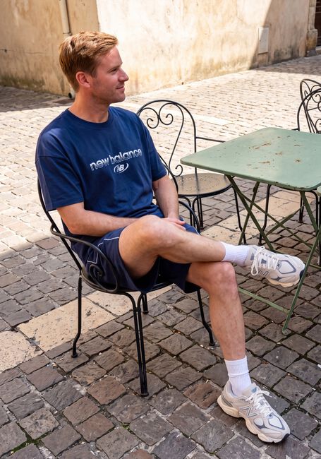 Donkerblauwe NEW BALANCE T-shirt TRACKSIDE T-SHIRT - large