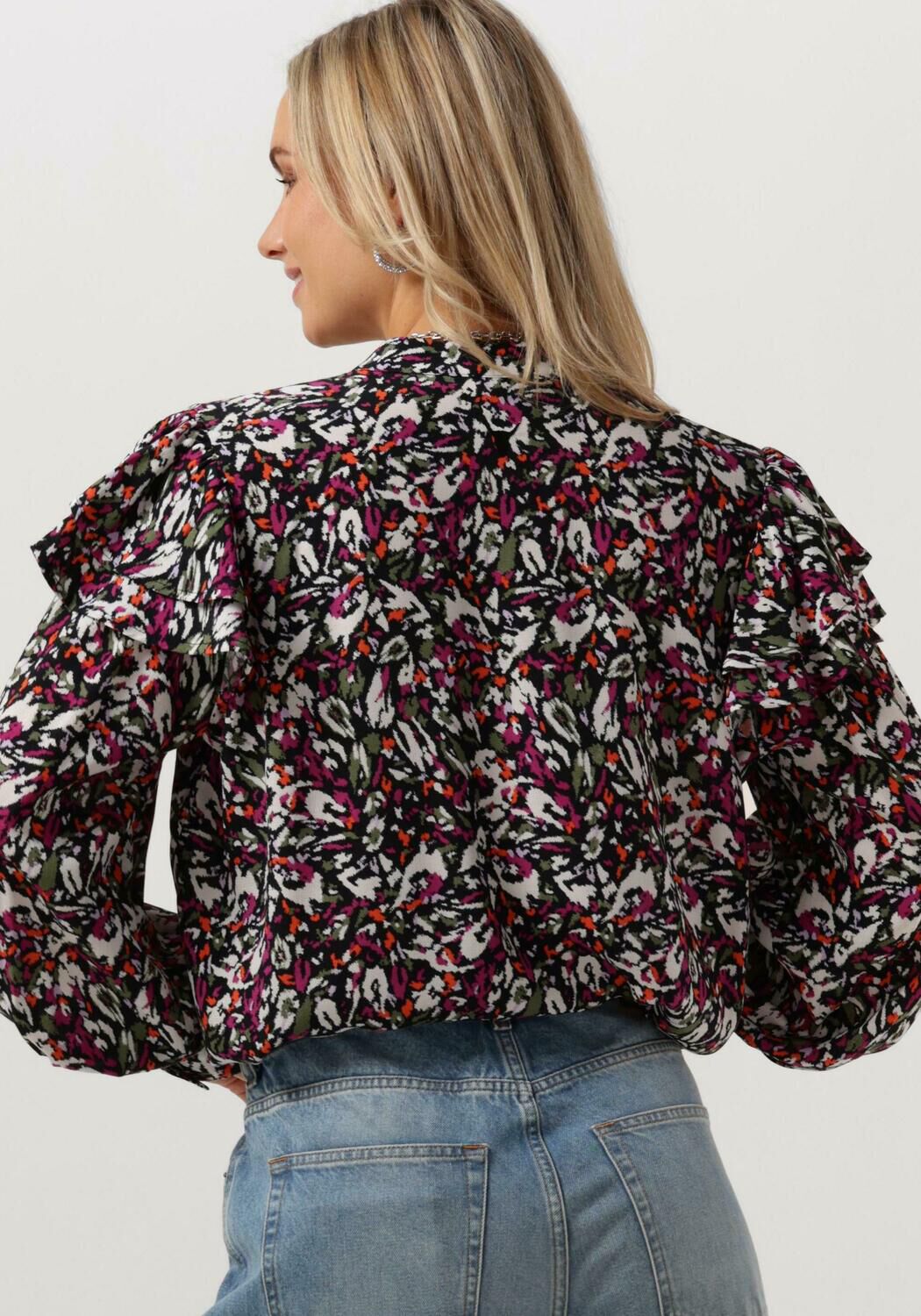 ALIX THE LABEL Dames Blouses Ladies Woven Blurry Flower Blouse Multi