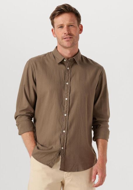 Khaki SELECTED MEN Casual overhemd SLHSLIMOWEN-BRUSHED SHIRT LS NOOS - large