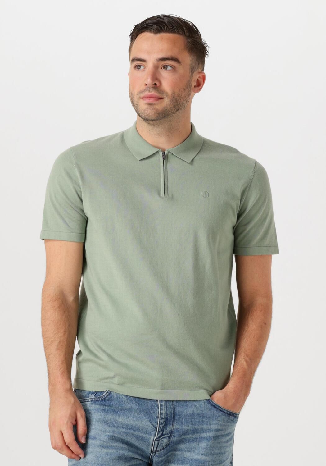 DSTREZZED Heren Polo's & T-shirts Dorian Zip Polo Groen