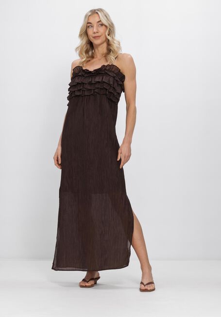 Bruine OBJECT Maxi jurk OBJLYNE S/L RE LONG DRESS - large