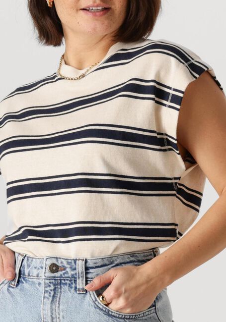 Blauwe BY-BAR T-shirt MASON STRIPE TOP - large