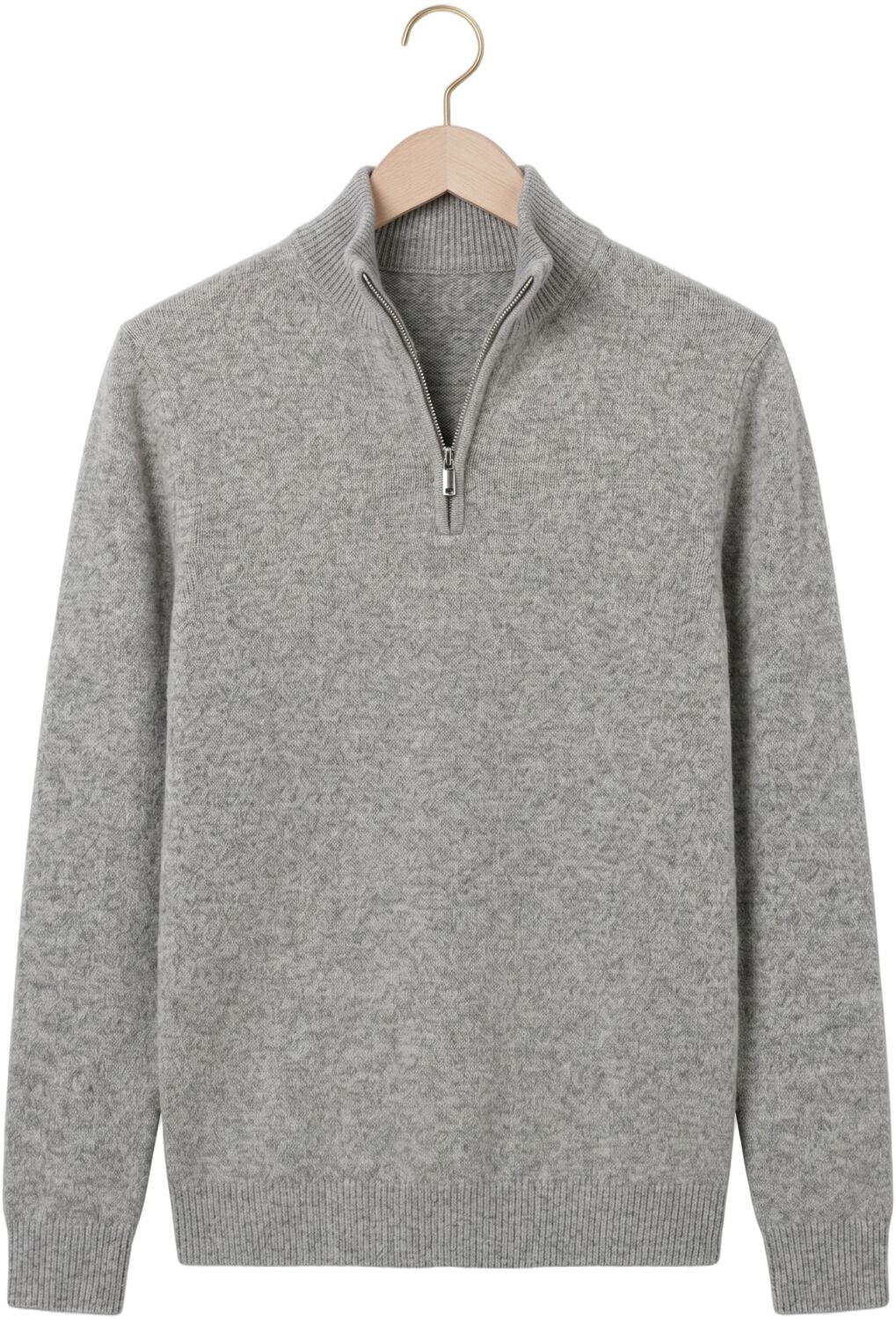 PROFUOMO Heren Truien & Vesten Pullover Half Zip 80 20 Lichtgrijs