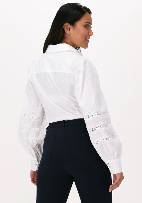 Gebroken wit SUMMUM Blouses SHIRT LACE APPLIQUÉ POPLIN STR - large
