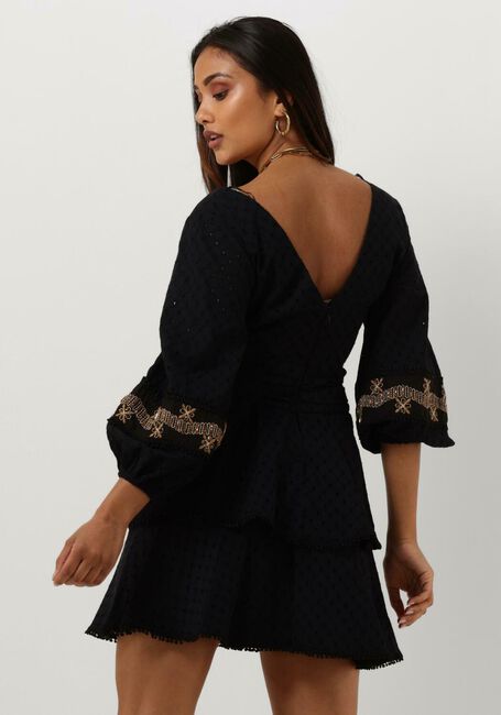 Zwarte ACCESS Mini jurk EMBROIDERY DRESS WITH SIDE SLITS - large