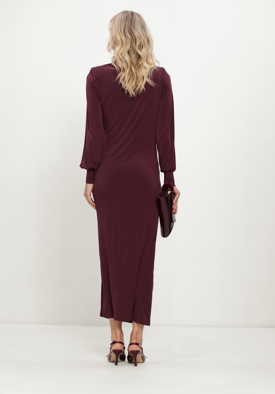 Bordeaux NOTRE-V Maxi jurk NV-ISELLA - large