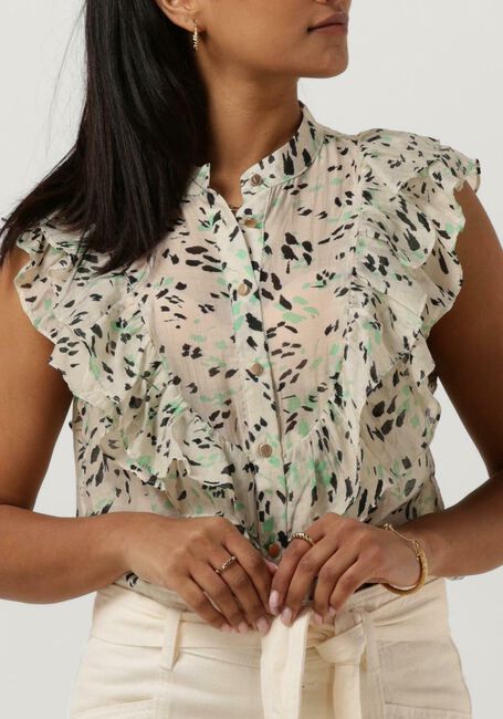 Mint SUMMUM Top BLOUSE GREEN SPOT PRINT SLEEVELESS - large