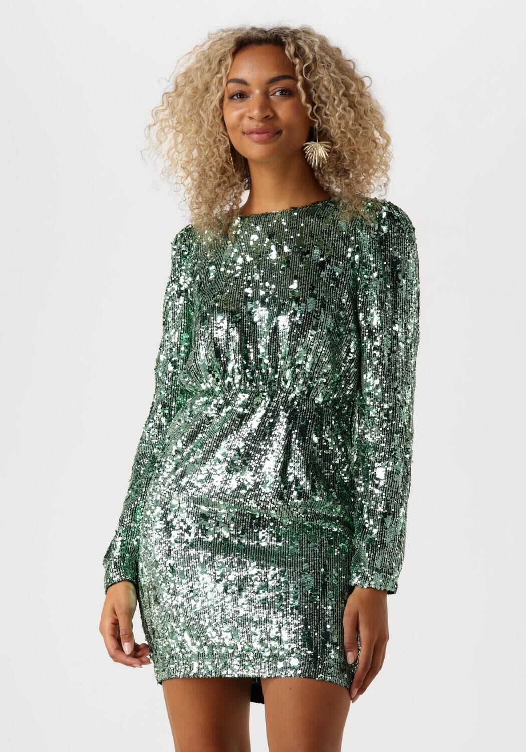 SELECTED FEMME Dames Jurken Slfari-colyn Ls Short Sequins Groen