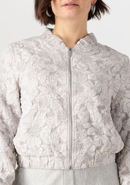 Grijze JANSEN AMSTERDAM Jack JOSIEN JASJE J 275 JACQUARD BOMBER LONG SLEEVE - large