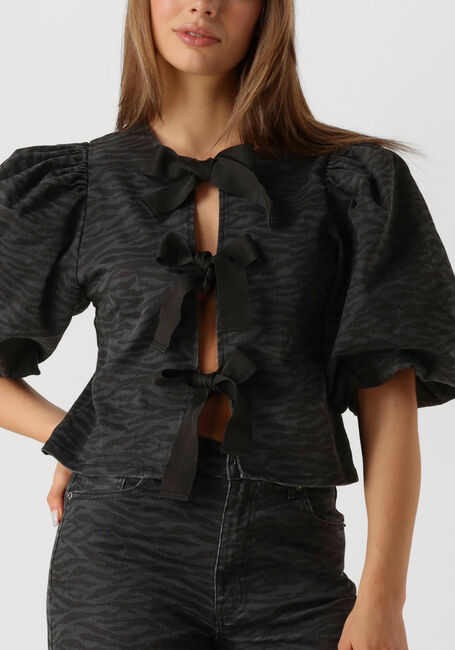 Grijze CO'COUTURE Blouses ZEBRA BOW BLOUSE - large