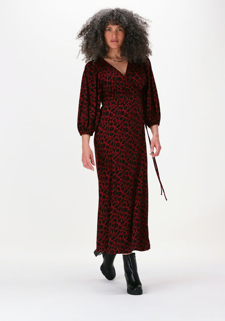 Rode JANSEN AMSTERDAM Midi jurk DRESS OVERLAP - large