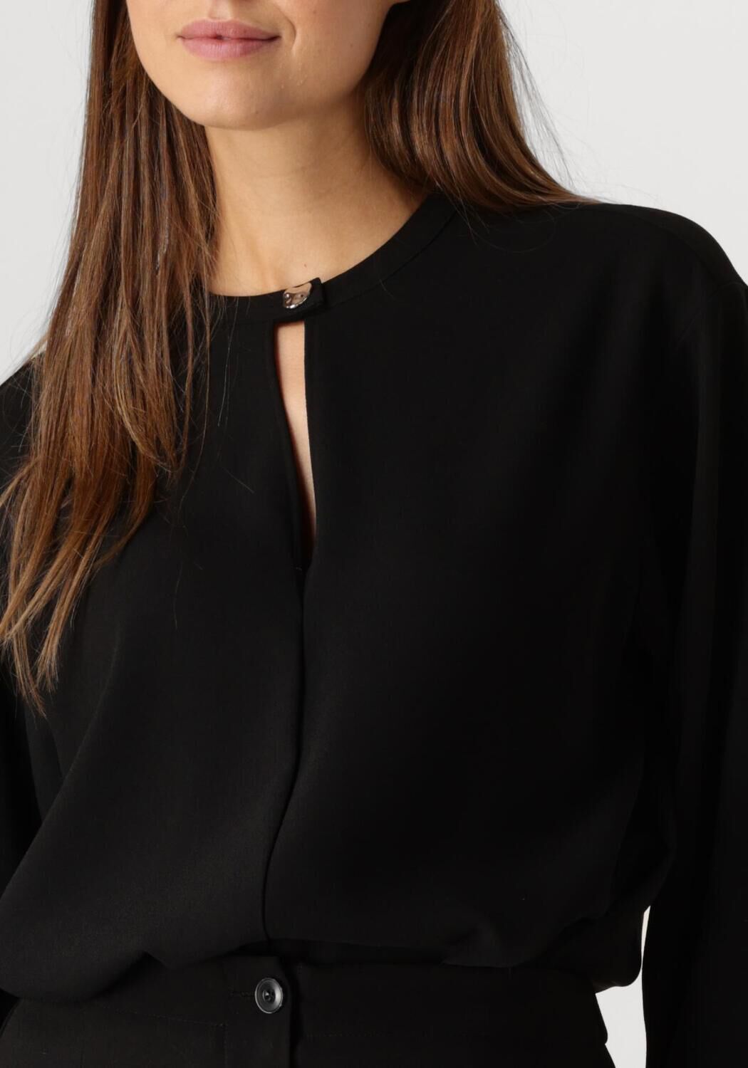 DANTE6 Dames Blouses Thorn Drastring Cord Top Zwart