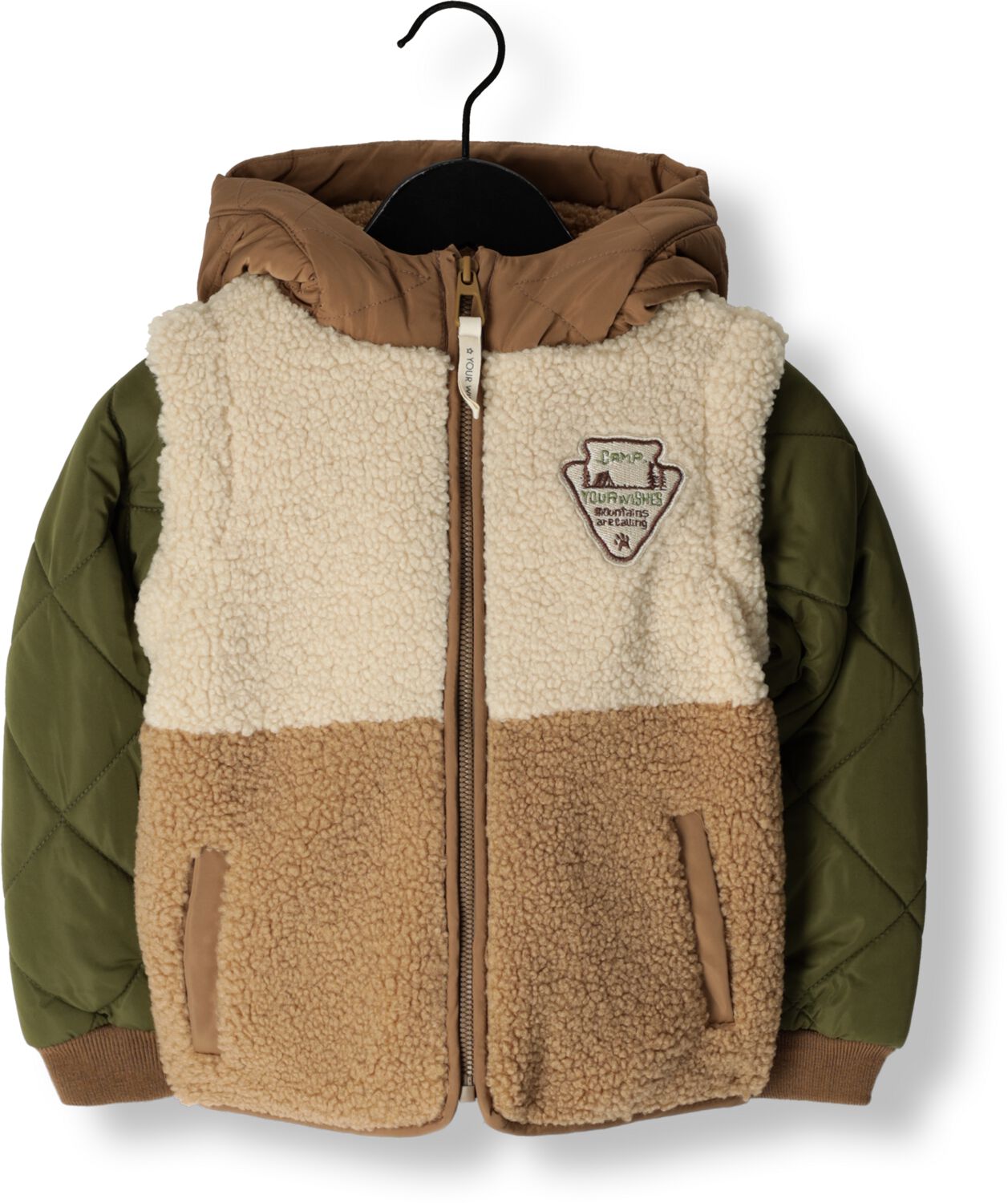 Your Wishes teddy jas Obi beige groen taupe Meerkleurig 146 152