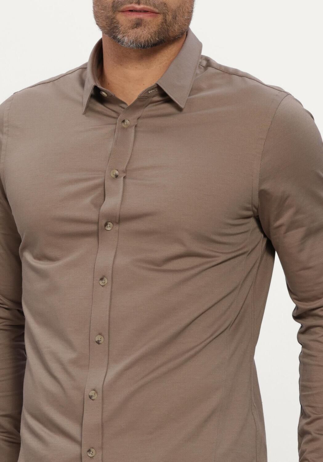 Taupe CAST IRON Klassiek overhemd LONG SLEEVE SHIRT TWILL JERSEY - large
