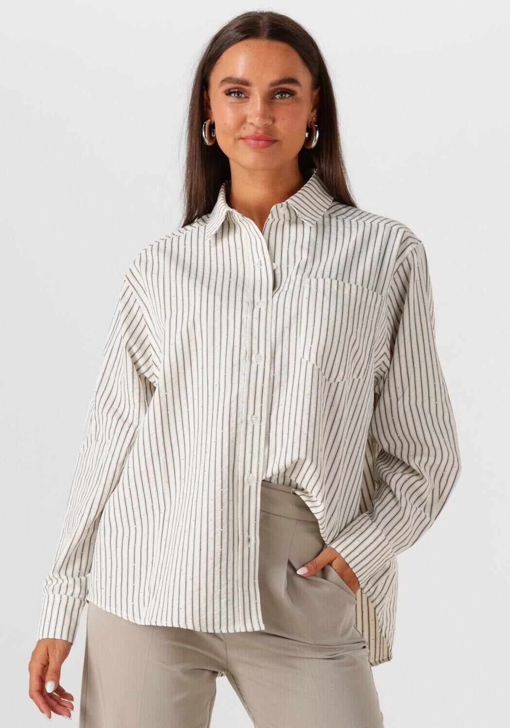 NEO NOIR Relaxed fit blouse met borstzak model 'Dalma'