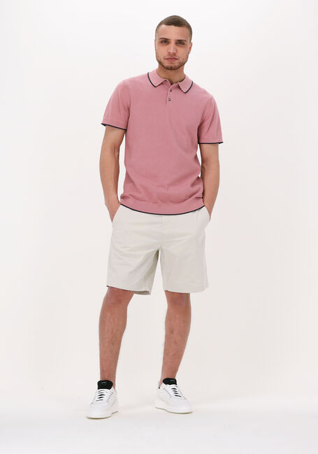 Roze SELECTED MEN Polo SLHHANK SS KNIT BUTTON POLO - large