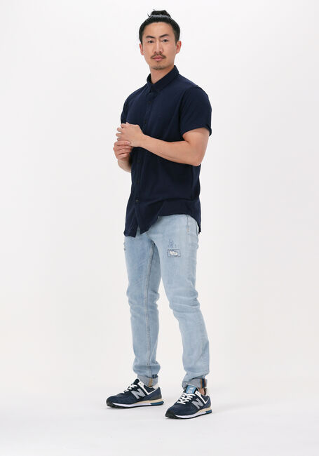 Blauwe DSTREZZED Casual overhemd SHIRT BUTTON DOWN S/S MELANGE PIQUE - large
