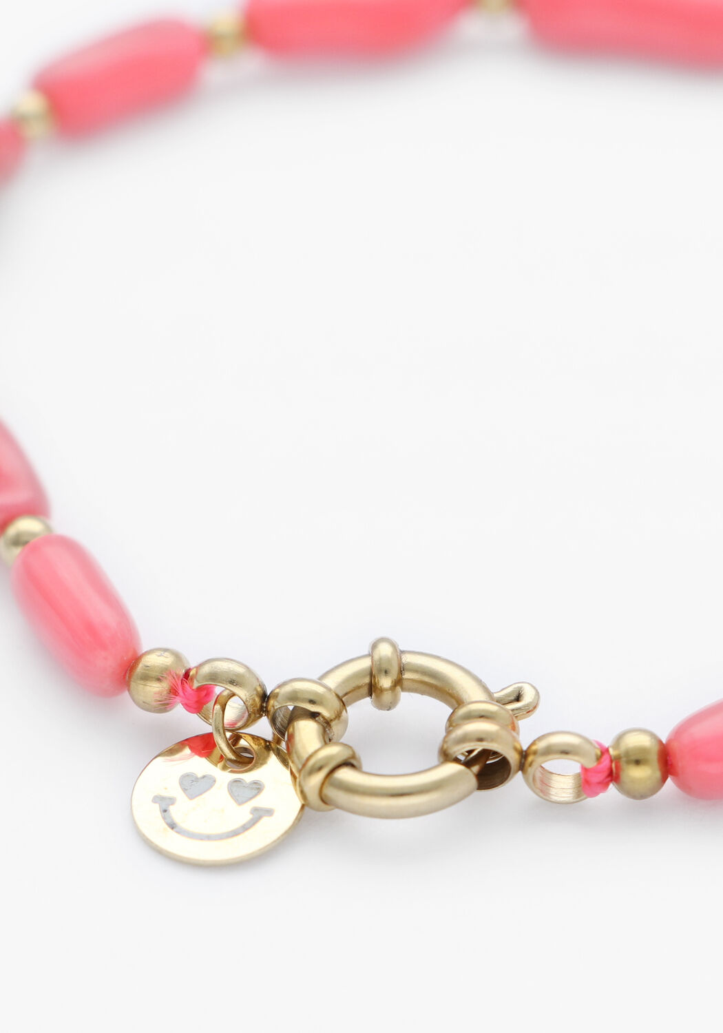 Koraal BONNIE STUDIOS Kettingen TOMMY GOLD PINK BRACELET - large