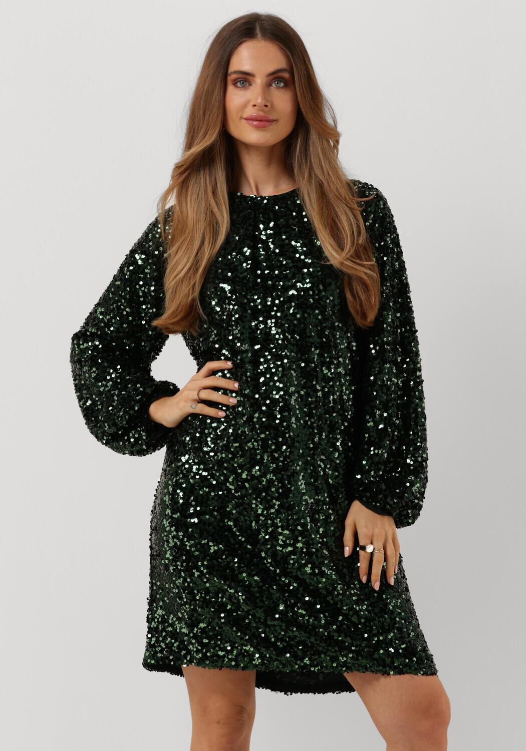 groene neo noir mini jurk ezra sequins dress
