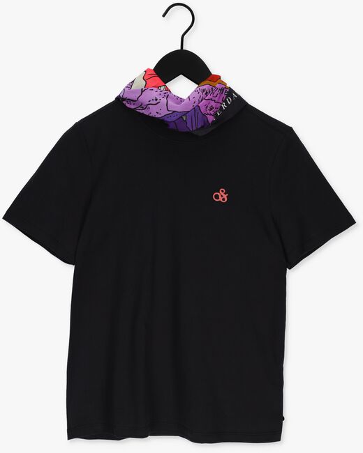 Zwarte SCOTCH & SODA T-shirt REGULAR-FIT ORGANIC COTTON T-SHIRT WITH DETACHABLE BANDANA - large