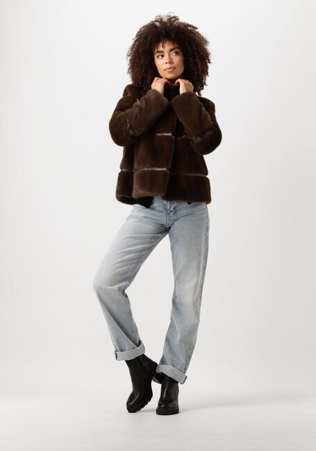 Bruine TWINSET MILANO Faux fur jas 242TT2022 - large