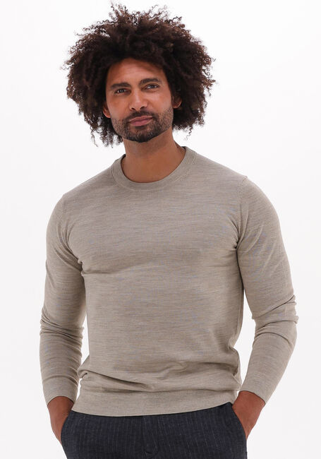 Beige SELECTED HOMME Trui SLHTOWN MERINO COOLMAX KNIT CREW - large