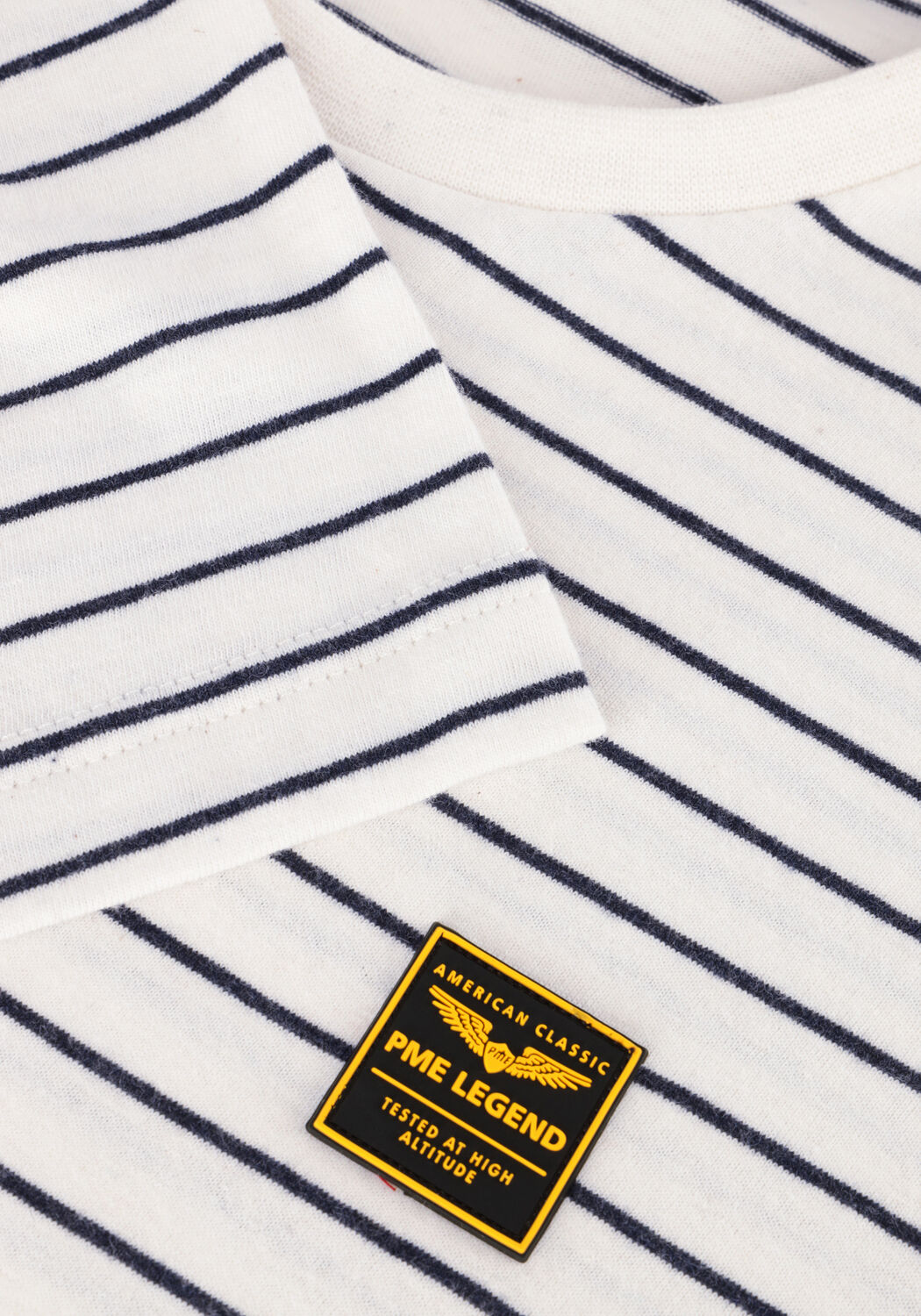 Beige PME LEGEND T-shirt SHORT SLEEVE R-NECK YD MELANGE STRIPED JERSEY - large