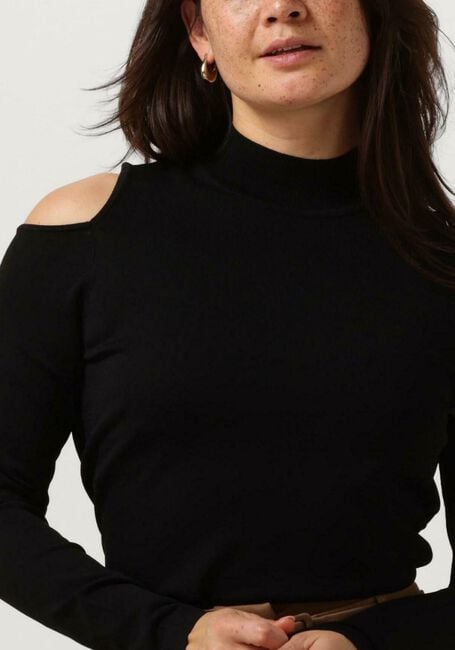 Zwarte SUMMUM Trui BARE SHOULDER TOP DULL VISCOSE POLYAMIDE KNIT - large