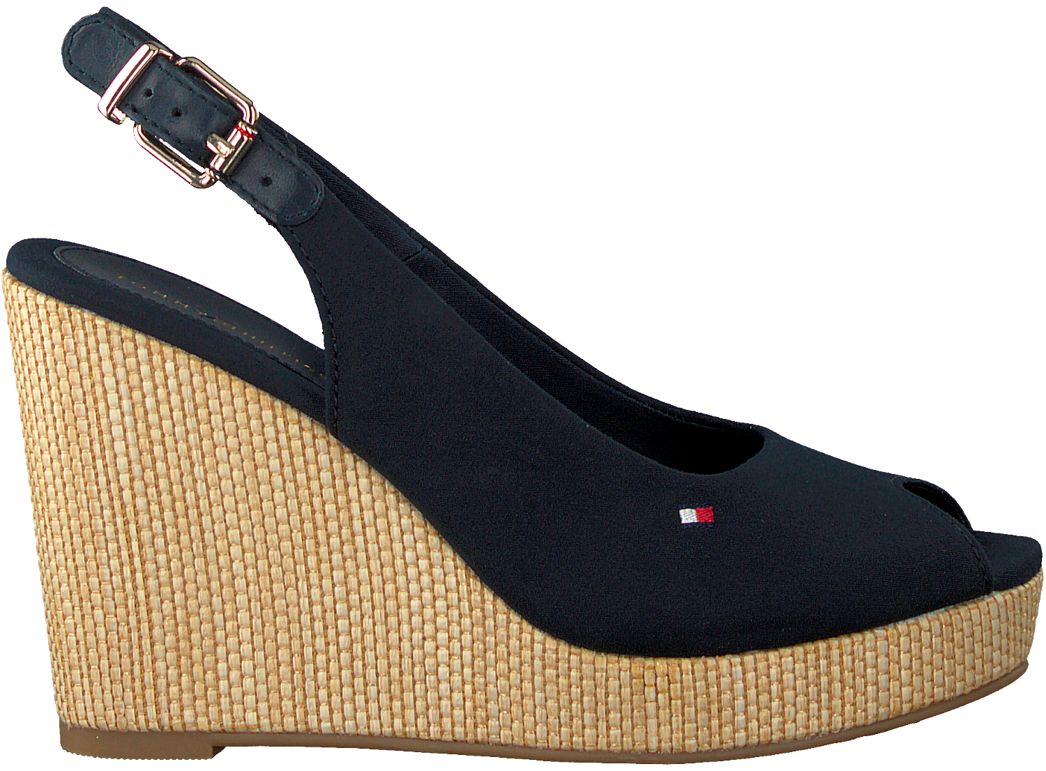 Blauwe TOMMY HILFIGER Sandalen ICONIC ELENA SLING BACK WEDGE | Omoda