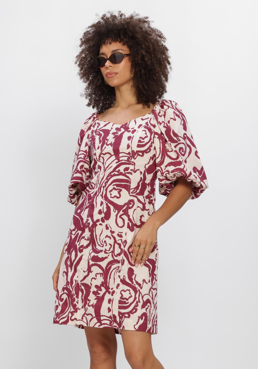Rode Y.A.S. Jurken YASFLEUR 2/4 DRESS S. - large