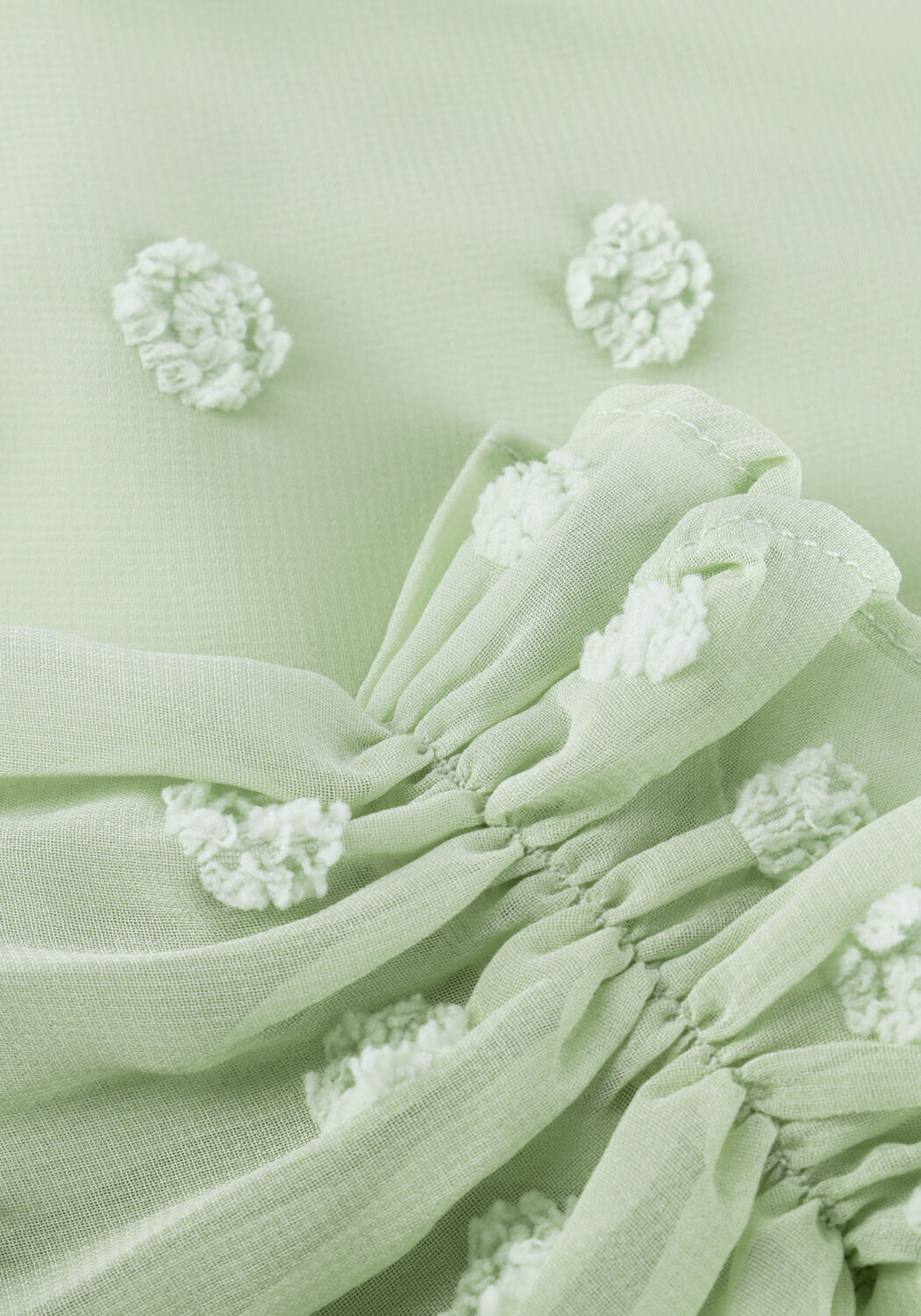 Mint Y.A.S. Jurken YASDOTTIE LS WRAP DRESS - large